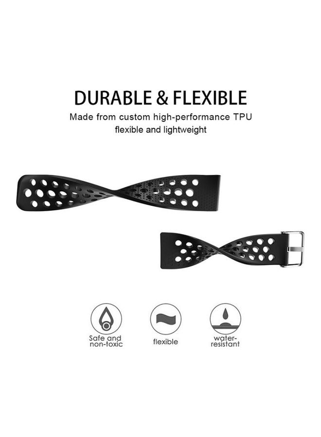 Smart Watch Venting Circle Hole Wrist Strap Watchband for Fitbit Versa Black - Image 3
